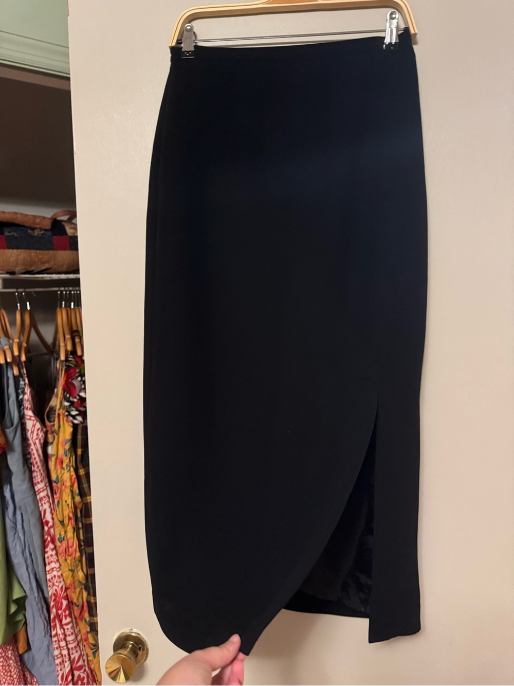 dressbarn Black front slit Midi Skirt